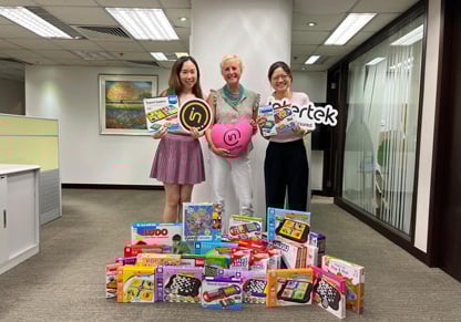 Donating tested toys to underprivileged children