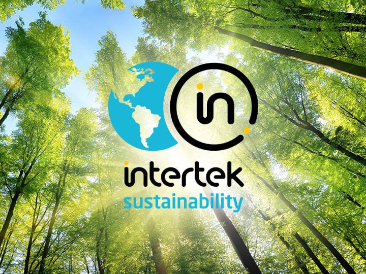 Intertek Sustainability logo with forest in the background