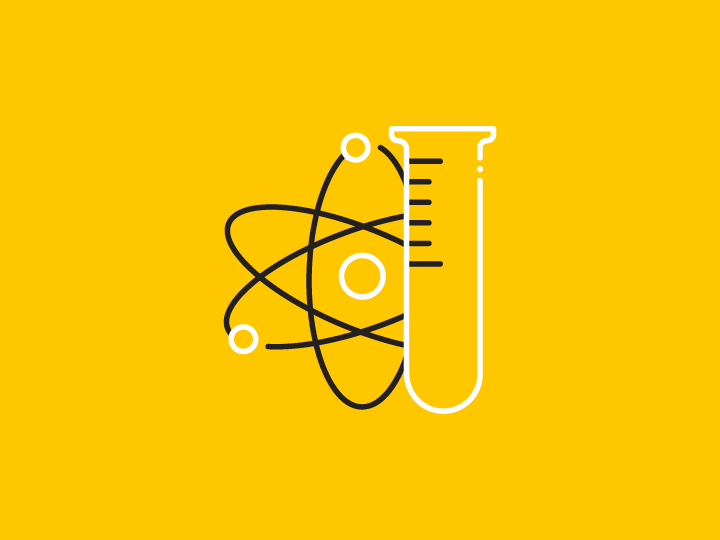 Illustration of vial and atom