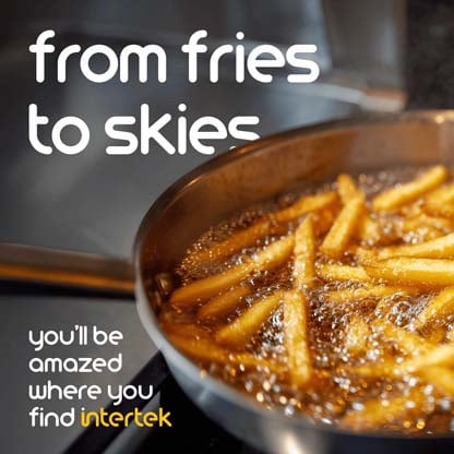 Sliced potatoes frying in oil