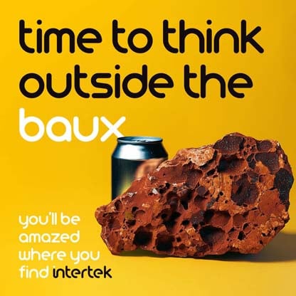 A rust-colored rock sitting next to an aluminum can